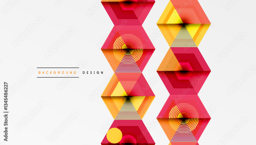 Poster hexagons design geometric abstract background