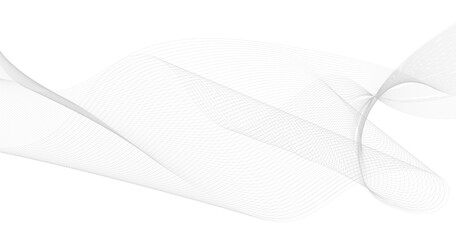 Abstract gray smooth wave on a white background. Dynamic sound wave. Vector illustration.