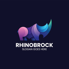 Obraz premium Rhino Brock Gradient Colorful Logo