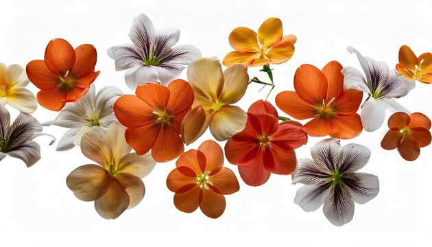 falling stephanotis flowers on white background transparent background