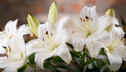 Obraz premium 美しく咲く白い百合の花5