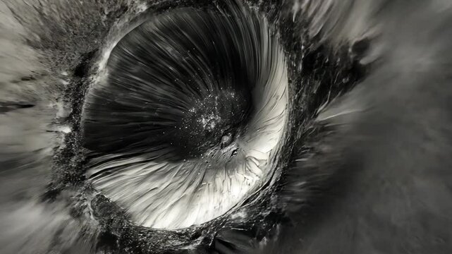 Spectacular aerial view of a massive impact crater, its circular rim a stark reminder of a cosmic collision from eons ago