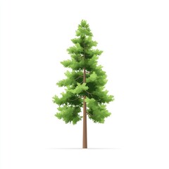 Isolated Pine Tree Illustration Against White Background
