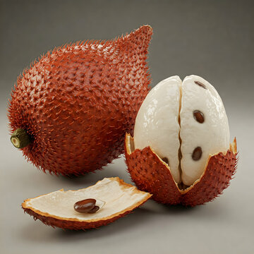 pulasan fruit with spiky red skin