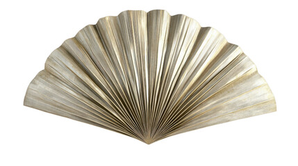 Dried palm leaf in transparent background forming a beautiful decorative fan