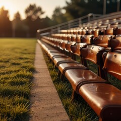 Obraz premium Vintage-style American football field retro.