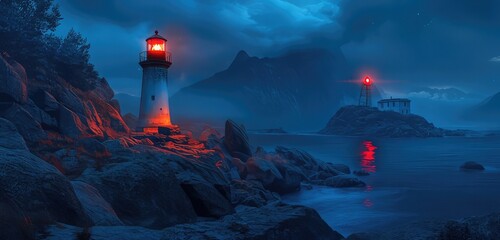lighthouse at night