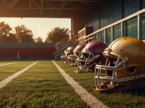 Vintage-style American football field retro.