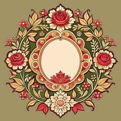 Intricate Vintage Victorian Floral Frame for Elegant Weddings