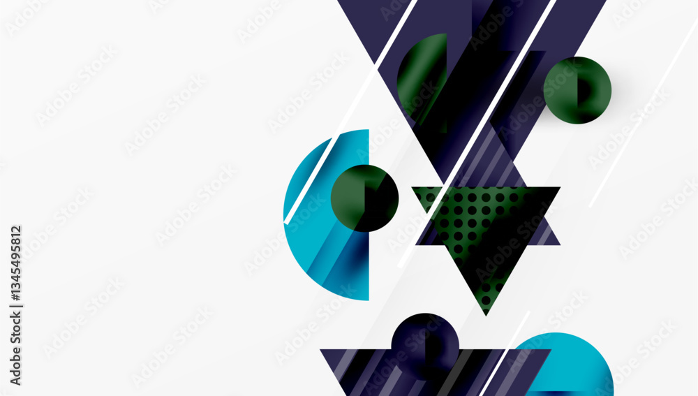 Poster sleek abstract background - layered triangles with vibrant gradient tones. semi-transparent shapes a