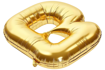 Realistic 3D Rendering of Golden Balloon Letter B Shiny Metallic Decoration for Party Celebration Festive Background Gold Foil Balloon Letter Alphabet Decoration for Celebration and Event