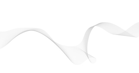 Abstract gray smooth wave on a white background. Dynamic sound wave. Vector illustration.