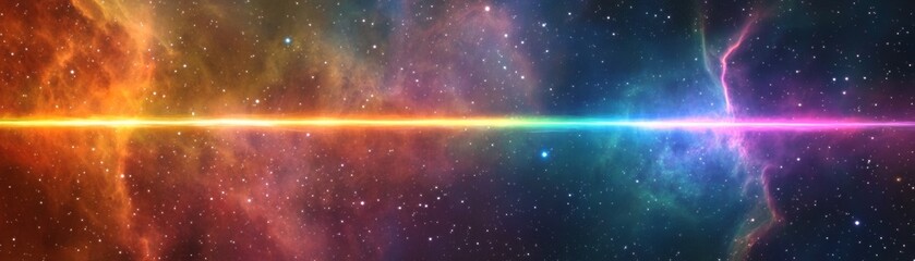 Fototapeta premium Vibrant Cosmic Nebula with Colorful Swirls and Starry Background