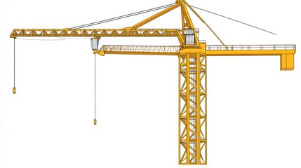 Industrial Crane Illustration, Construction Equipment