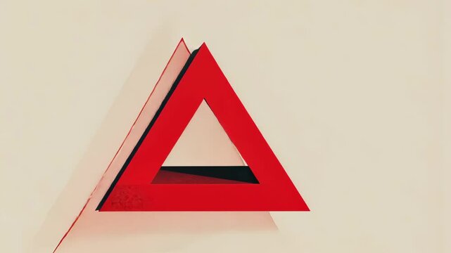 bold logo with a sharp red triangle icon and dynamic font for a sports equipment brand