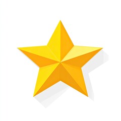 Obraz premium Golden five-pointed star with shadow. (1)