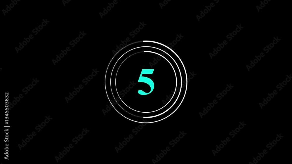 Poster countdown animation from 10 to 0 second. on transparent background with alpha channel. launch countd
