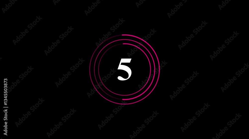 Poster countdown animation from 10 to 0 second. on transparent background with alpha channel. launch countd