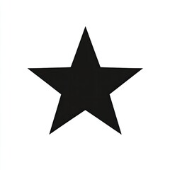 Fototapeta premium Simple black five-pointed star shape on white background.