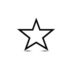 Simple black outline star icon with shadow.