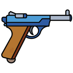 Fototapeta premium Luger P08 gun , police weapon vector design, military vector design illustration.