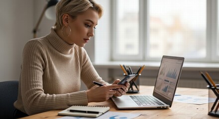Fototapeta premium businesswoman at work.