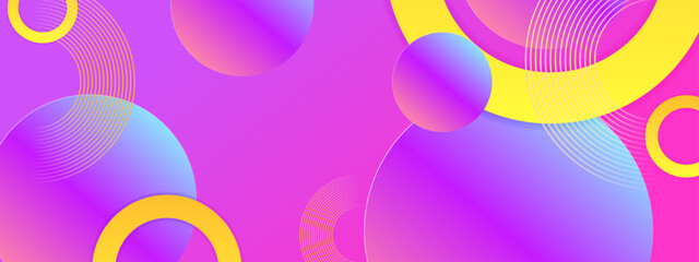 abstract purple blue and yellow geometric with simple shape background vector