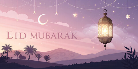 Obraz premium Eid mubarak greeting card. Eid ul fitr 2025.