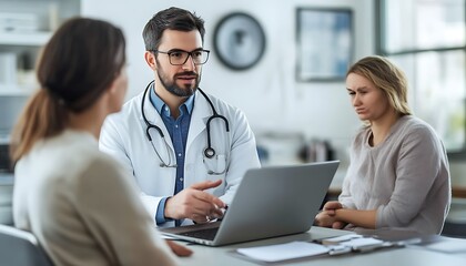 Fototapeta premium Doctor consulting patients for office, healthcare.