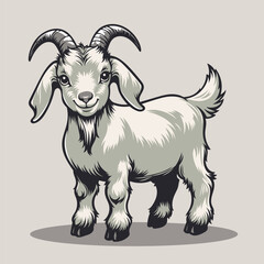 Cute Goatling Vector Illustration
