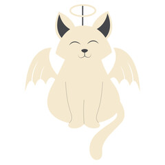 Illustration of Cute Cat Halloween. Vector Cartoon Character.
