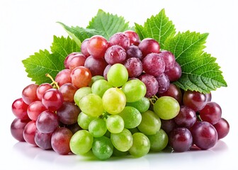Fototapeta premium Fresh Green and Red Grapes Clipart – High-Resolution Stock Photo for Food Blogs and Websites