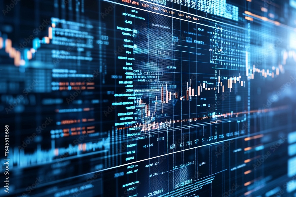 Poster a close-up of financial graphs on a computer screen, with a focus on sections impacted by new regula