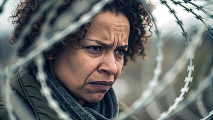 Close-up of a stressed person with furrowed brows, surrounded by chaotic overlapping lines, symbolizing emotional tension and mental pressure in modern life.