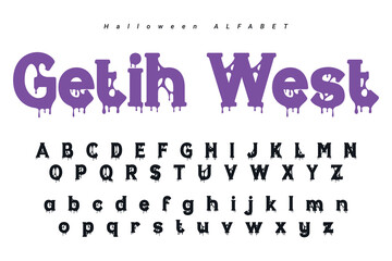 Halloween Alphabet Set Design Vector Halloween Font Vector Halloween Letter