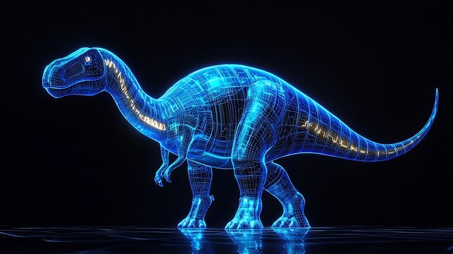 Sleek modern design of a stylized Brontosaurus ideal for tech or futuristic branding