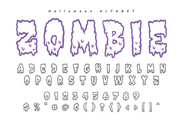 Halloween Alphabet Set Design Vector Halloween Font Vector Halloween Letter