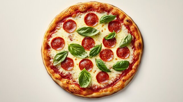 Margherita pizza with fresh basil, embodying simplicity and authentic Italian flavors.