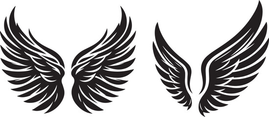 Elegant Wing Silhouette Vector Design