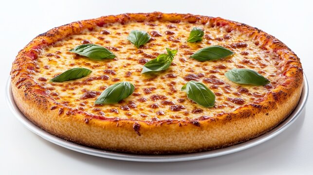 Margherita pizza with fresh basil, embodying simplicity and authentic Italian flavors.