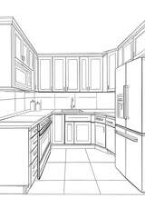 kitchen interior design sketch