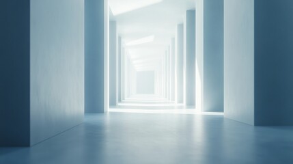 Fototapeta premium Hospital corridor showcasing modern healthcare design and serene atmosphere
