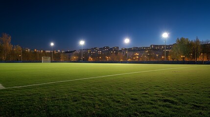 Nighttime Football Stadium Glow