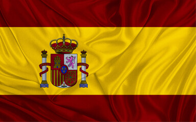 spain flag in the wind