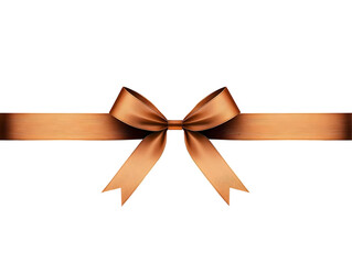 Fototapeta premium Illustration of Bronze Ribbon Bow Decoration with Transparent Background for Gift and Celebration Design Element