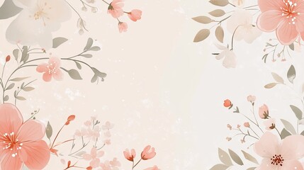 A delicate floral calendar design with each month framed by intricate flowers and leaves. The color palette is soft, with pastels and neutrals, allowing for easy customization of text and personal dat