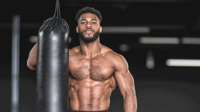 a jock near a punching bag