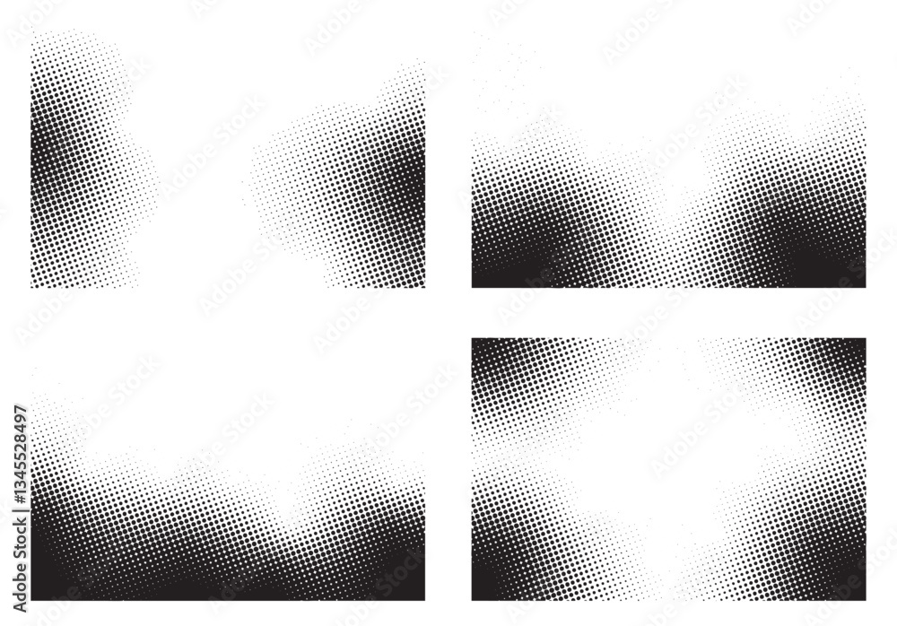 Poster abstract modern halftone pattern background collection. monochrome dotted texture on the background