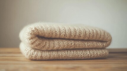 Cozy Knitted Wool Sweater Stack