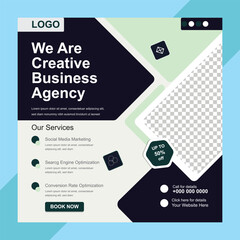 Digital marketing and corporate business service social media post banner template design